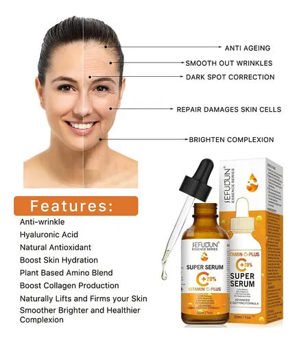 Sérum Facial Premium Con 20% De Vitamina C Y Ácido