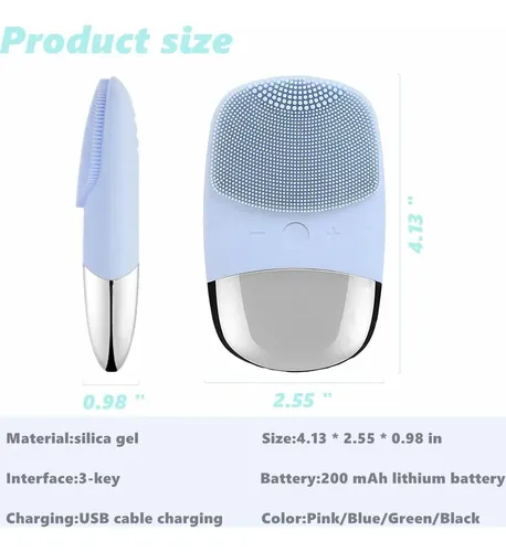 Cepillo Facial Limpiador Megan Eléctrico Silicona Ipx7 3