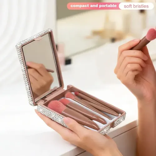 Travel Makeup Brush Set 5pcs Mini Face Eyeshadow