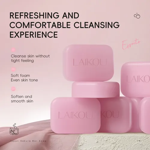 Jabón De Cerezo Laikou 90g – Limpieza Facial Y Corporal