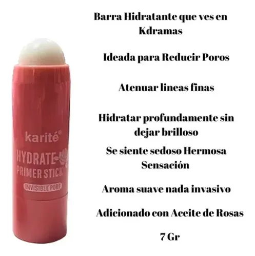 Barra Stick Base Invisible Cubre Poros Hidratante By Karite Tono Traslúcido