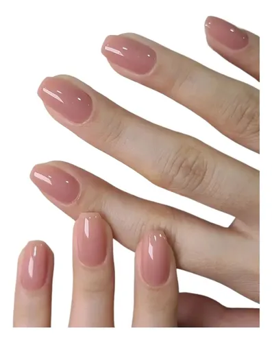 Dos Cajas De Uñas Postizas Cortas Color Nude Sólido