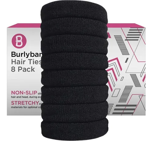 Bandas Burlybands Para Cabello Grueso 8 Uds Negro