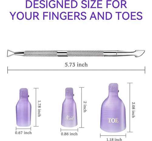Kit De Clips Para Quitar Esmalte En Gel Makartt 20 Piezas