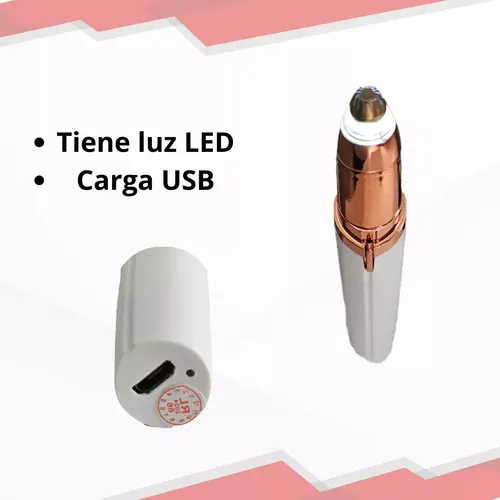 Depiladora Eléctrica Facial Portátil BBAZAR USB Luz LED Blanco