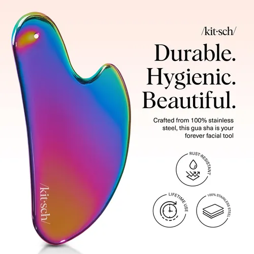 Gua Sha Kitsch Acero Inoxidable Iridiscente Facial