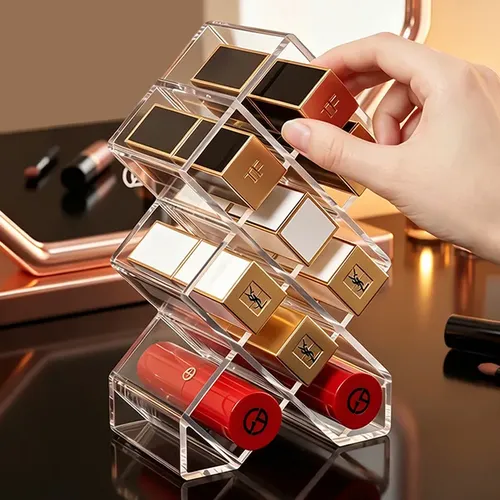 Caja De Almacenamiento De Lápiz Labial Transparente De Escri Trasparente