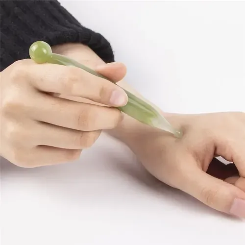 Stick Facial De Acupuntura Gua Jade Massage Sha, 1 Pieza, Pi Yellow 01