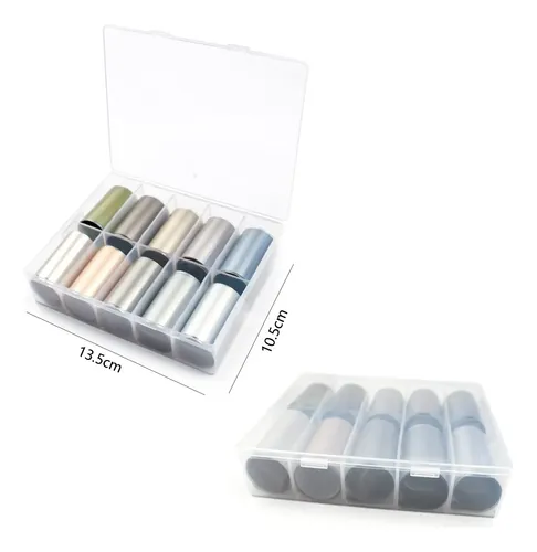 Lámina De Uñas Silpecwee, 10 Rollos De Oro Metalizado, Plata