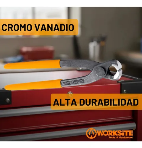 Tenaza 10 Pulgadas Armador Medio Corte Cromo Vanadio Worksite 250 Mm