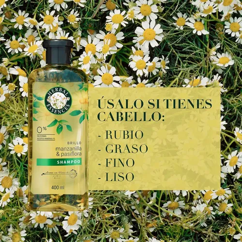 Shampoo Herbal Essences Brillo Manzanilla & Pasiflora 400 ml