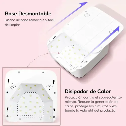 Cabina Uñas Lámpara Uv Led 72w City Girl Corazón Manicura Rosa