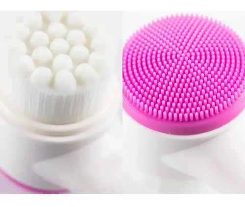 Limpiador Facial Silicona Y Cepillo Doble Manual Exfoliante