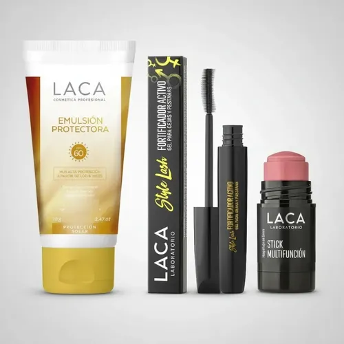 Kit Maquillaje Fps 60 Rubor Stick Fortalecedor Pestañas Laca