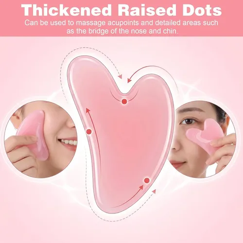 Set 24 Gua Sha Corazón Resina Multicolor Facial Y Corporal