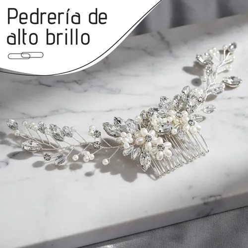Cxrb Diadema Nupcial Con Flores Y Perlas – Elegancia Para Cb