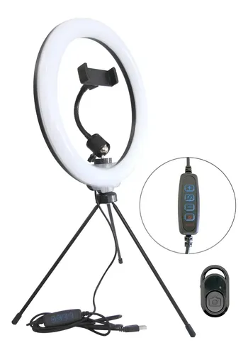 Aro de Luz LED Jessamy E160 26cm para Fotografía y Videos Luz Cálida