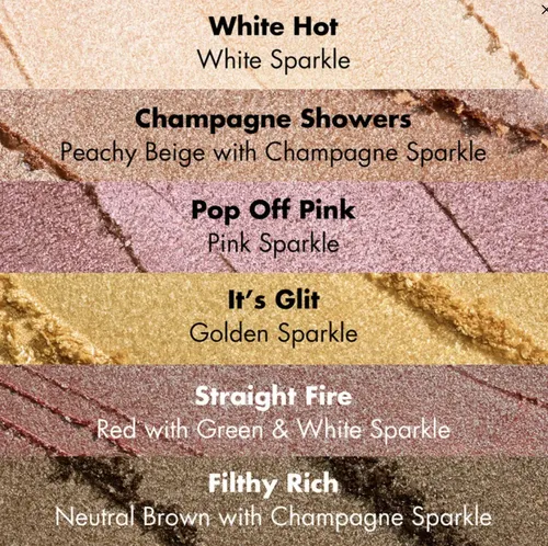 Elf Fine As Fleck Glitter Eyeshadow Sombras Brillantes Color White Hot