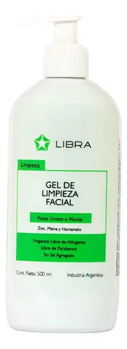 Gel Limpieza Facial Piel Mixta Zinc Hamamelis X 500 Ml Libra