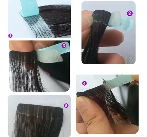 El Reemplazo De La Extensión Del Cabello Con Cinta A