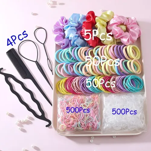 Kit 1109 Accesorios For Peinar Ligas Donas Y Pasadores ^