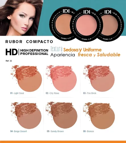 Rubor Idi Make Up Compacto Hd Hipoalergenico
