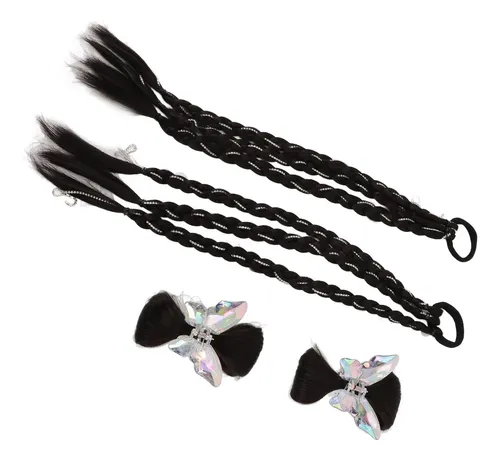 Peluca Trenzada Con Extensión De Cabello Negro