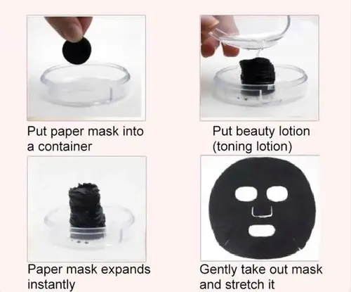 Máscaras Faciales Comprimidas Carbón De Leña De Bambú X50