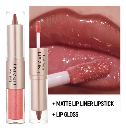Labial Doble Extremo Delineador Mate Y Brillo Espejo