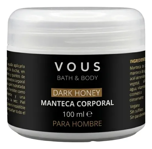 Crema Corporal Hombre Perfumada Vous Dark Honey 100ml