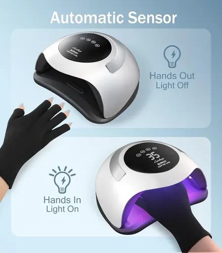 Lámpara Uv 120w Para Uñas Con Guantes Kit Profesional