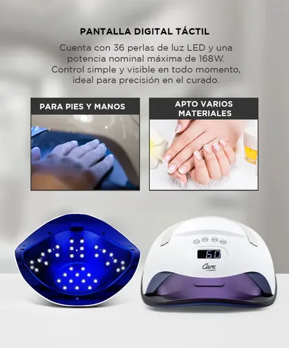 Cabina Para Uñas Gadnic LED UV Ranura Mango Flexible Sensor Inteligente Display Digital