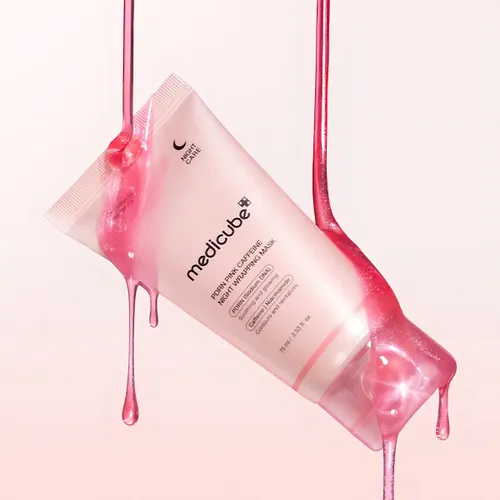 Máscara nocturna de cafeína Pdrn rosa de Medicube 75ml para todo tipo de piel tipo chicle