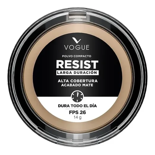 Polvo Compacto Vogue Resist Alta Cobertura 14g Color Natural