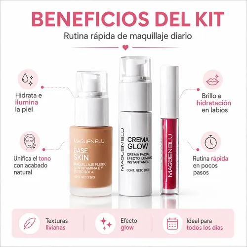 Combo Maquillaje Diario Kit Para Principiantes Look Natural