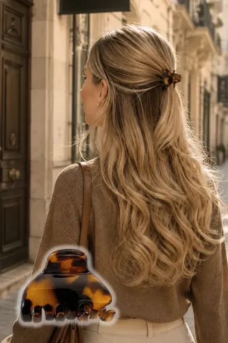 Broche Pelo Frances Media Colita Hebillas Ganchos Franceses Animal Print