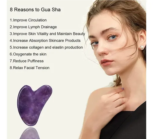 Gua Sha Facial Piedra Masajeador Piel Firme Con Estuche