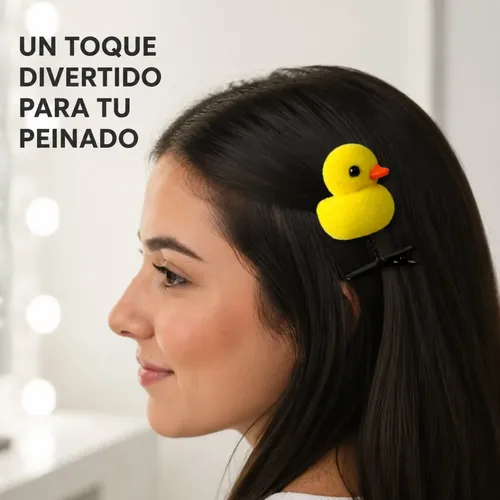 Broche Pelo Patito Amarillo Con Resorte Pack X 100 Unidades