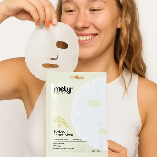 Mascarilla Mely Tela Extractos De Soja Hidrata Viral Premium