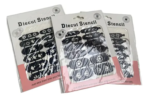 Stencil Para Uñas Autoadhesivo X3 Planchas