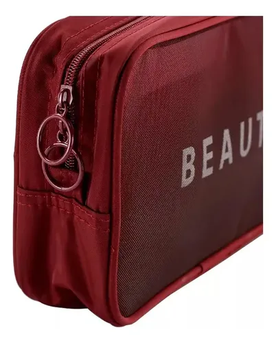 Maquillaje Bolsa Cosmetiquera Mujer Color Bordó Diseño