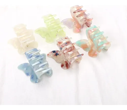 Garras De Cabello Mariposa Naisier 6 Pcs Caparazón Tortuga