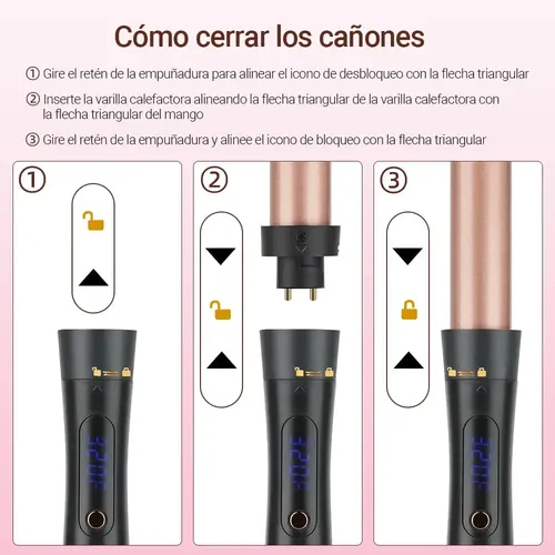 Rizador De Cabello Con 5 Tenazas Intercambiables De Rosa