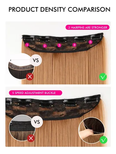 Extensión De Cabello Sintético Lacio 56cm Castaño Claro