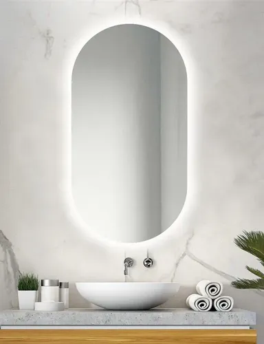Espejo Ovalado 70×40 Con Luz Led Integrada