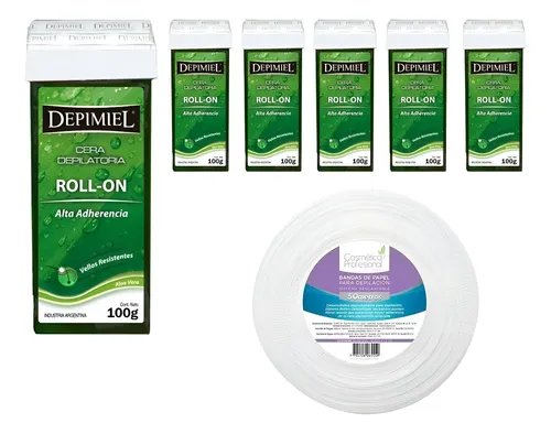 Kit 6 Roll On Aloe Depimiel + Bandas En Rollo X 50 Mts
