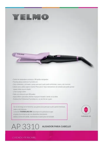 Planchita Plancha Pelo Alisado Ion Profesional Yelmo Ap-3310