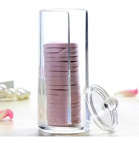 Organizador Porta Discos De Algodón Wipes Maquillaje