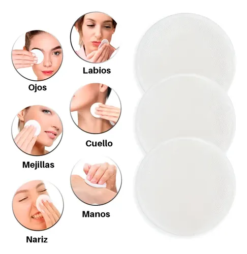 Kitx3 Pads Facial Bambu Y Algodon Reutilizables Naturales