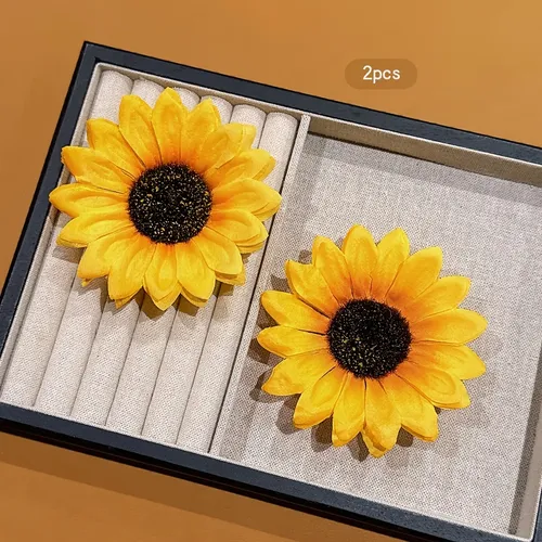 2 Horquillas Con Forma De Girasol, Accesorios Para El Cabell Amarillo